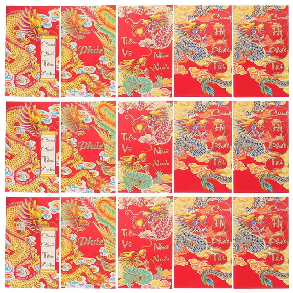 OFFIGAM 30Pcs Spring Festival Red Envelopes with Dragon Design for Chinese New Year Decoration