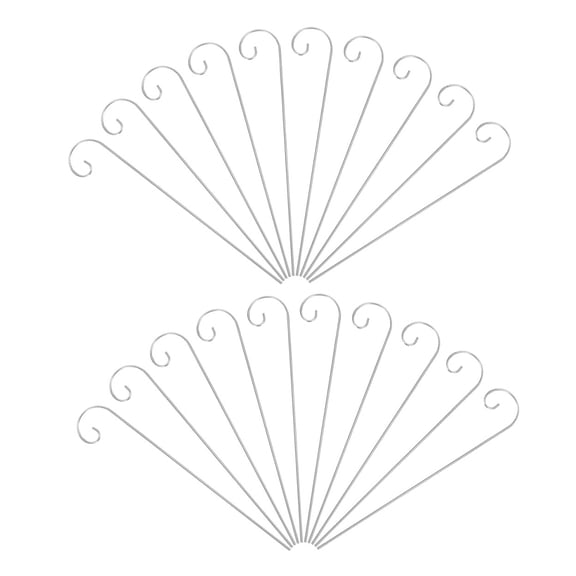 OFFIGAM 30pcs Plant Identification Stakes Silver Iron Hooks For Garden Decoration In Floral Shops