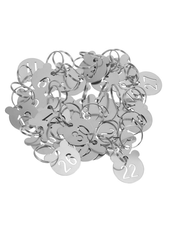 30Pcs Metal Number Key Tags with Clear Digits and Durable Stainless Steel