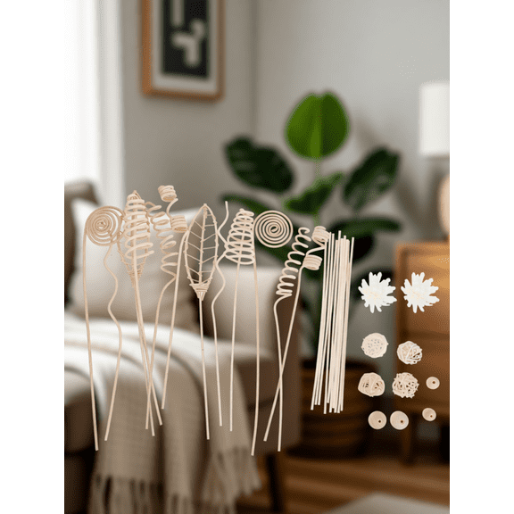 OFFIGAM 32-Piece Reed Diffuser Sticks, Natural Rattan Replacement Reeds for Oil Diffusers, Home Fragrance Decor Set