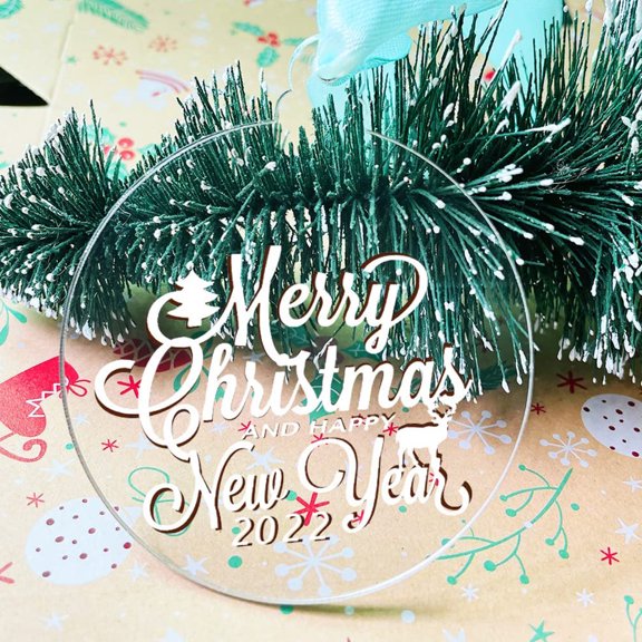 OFFIGAM 36-Piece Transparent Acrylic Hanging Boards for Christmas Holiday Decorations and Festive Home Decor