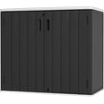 thumbnail image 1 of OFFIGAM 37CuFt Horizontal Resin Storage Shed Black White Lockable Waterproof with 4 Black Shelves 51.57x27.56x44.88in, 1 of 7