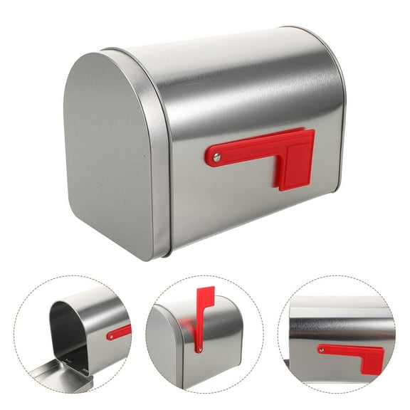 OFFIGAM Set of 3 Decorative Tin Mailbox Containers for Treats, Candies, Holiday Party Favors, Seasonal Home Decoration