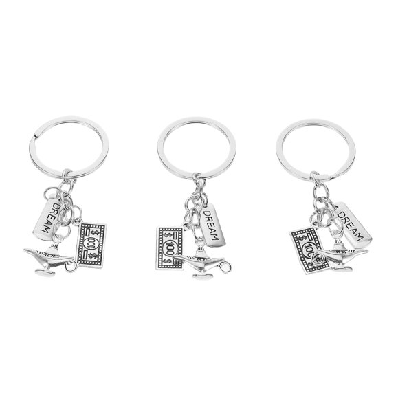 OFFIGAM 3PCS Silver Keychain Rectangular Versatile Decoration Table Centerpiece Accessories
