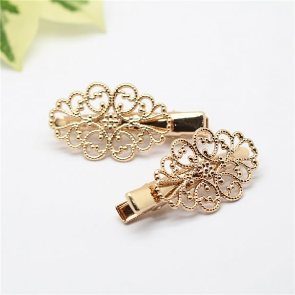 OFFIGAM 3PCS Small Hair Barrettes Brass Retro Design Lightweight for Appointment