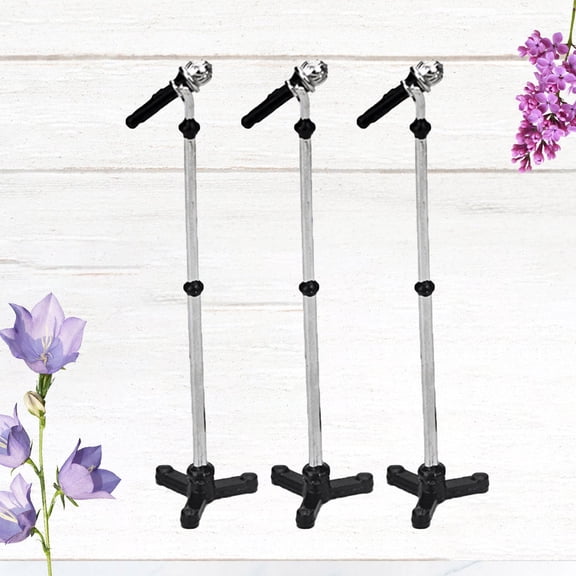 OFFIGAM 3Pack Mini House Supplies Black Alloy Pretend Play Microphone for Kids