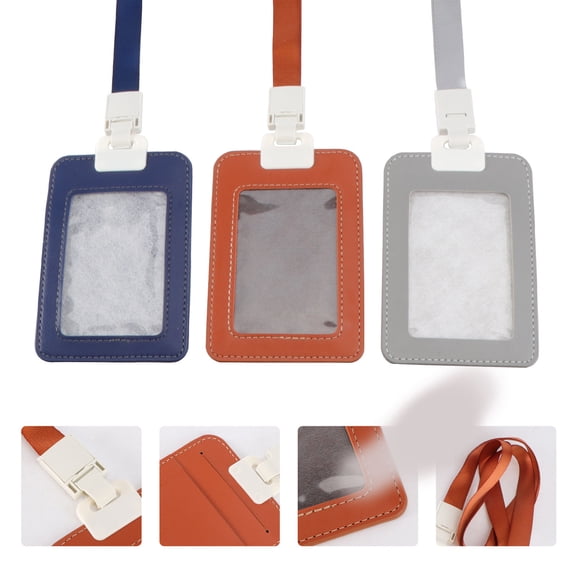 OFFIGAM 3-Pack Vertical Badge Holder with Clear Window for ID Card , Assorted Colors