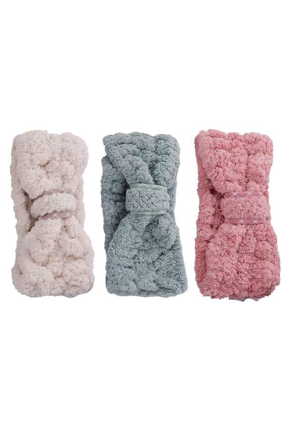 3-Pack Bow Headbands in Assorted Colors, Bands for Face Washing and Skincare Routine