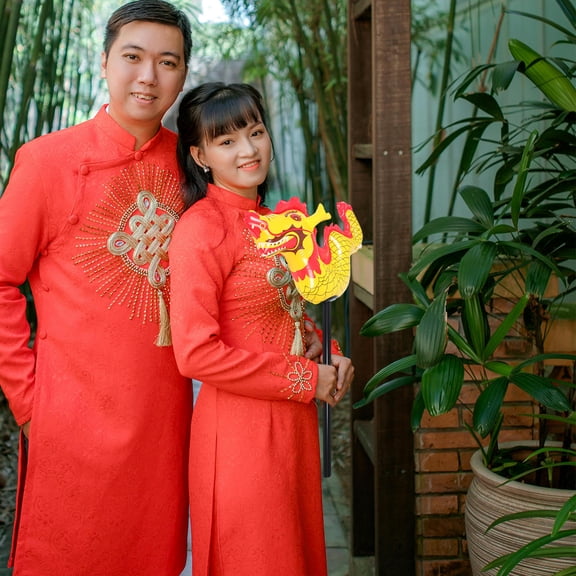 OFFIGAM 3Pcs Chinese New Year Dragon Balloons Yellow PVC Inflatable Party Decorations for