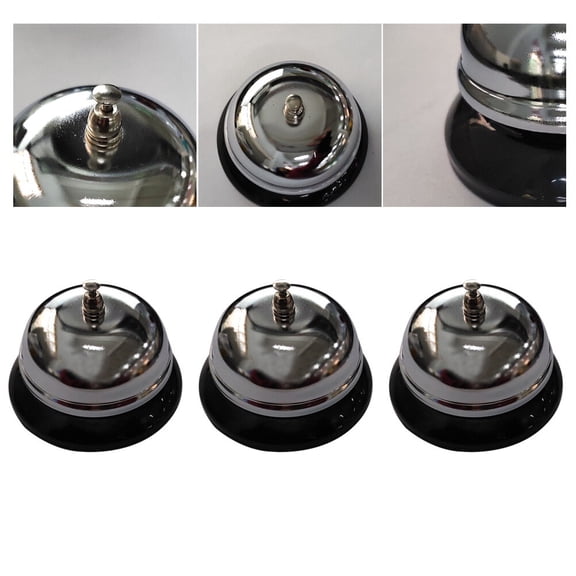 OFFIGAM 3-Pack Stainless Steel Reception Desk Bell Call Bell for Restaurant and Office Use