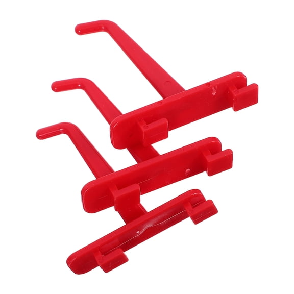 OFFIGAM Set of 3 Red Plastic Garage Storage Hooks for Spray Bottles, Home Organization and Tool Hanging Solutions