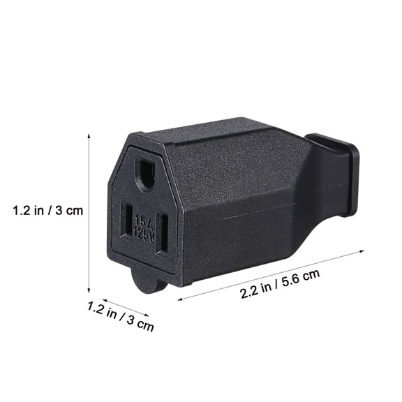 OFFIGAM 3-Pack Replacement Grounding Plugs for 3-Prong Extension Cord Ends, Electrical Plug Caps, Black