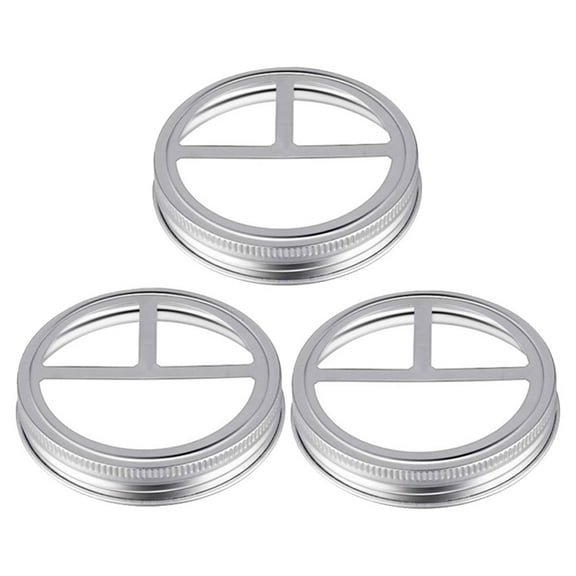 OFFIGAM Set of 3 Stainless Steel Jar Lids with Rust-Resistant Tight Seal for Glass Bottles, and Leak-Proof Covers