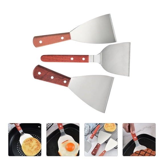 OFFIGAM 3-Piece Metal Turner Spatula Set with Ergonomic Handles for Comfortable Use in Home and Professional Kitchens