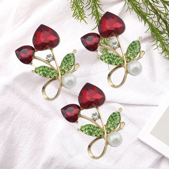 OFFIGAM 3Pcs Multi Alloy Flower Phone Charms Crystal Mobile Phone Decoration DIY Projects for Ladies