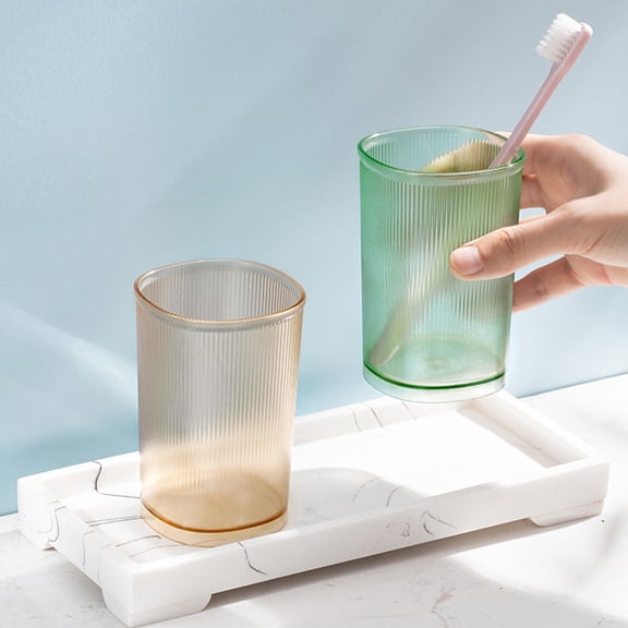OFFIGAM 3-Pack Plastic Toothbrush Holders with Matte Finish, Large Capacity Bathroom Cups for Daily Multi-Purpose Use