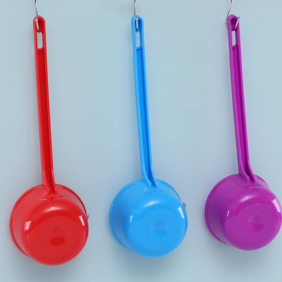 OFFIGAM 3Pcs Water Ladle Assorted Color Kitchen Scoop Plastic Cooking Spoon with Long Handle