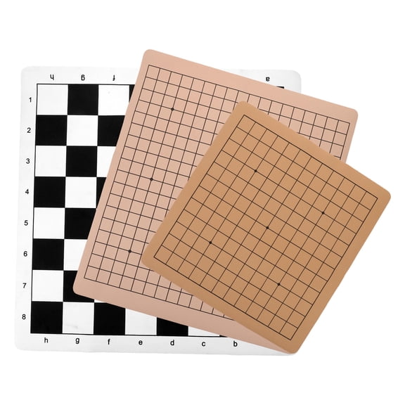 OFFIGAM 3Pcs Roll Up Dual Sided Chess Board for Convenient Storage and Xiangqi Gaming