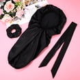 thumbnail image 1 of OFFIGAM 3-Pack Satin Hair Bonnets with Elastic Bands and Matching Satin Headbands for Braids and Natural Hair Care, 1 of 7