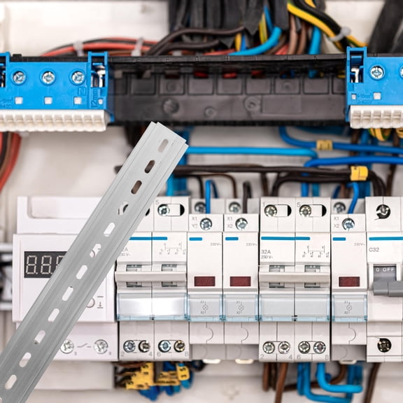 OFFIGAM Electrical Din Rail Industrial Use Silver 3Pcs