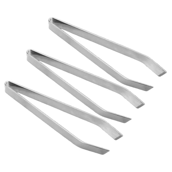OFFIGAM 3Pcs Stainless Steel Fish Bone Clip for Restaurant and Kitchen Use Plated Silver