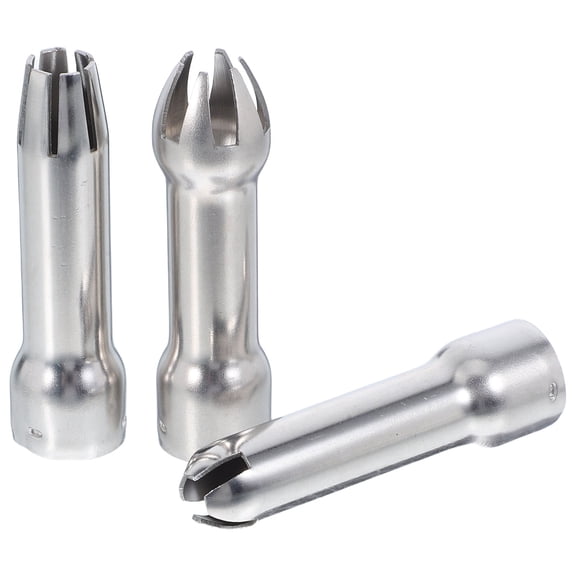 OFFIGAM 3Pcs Stainless Steel Icing Nozzles Set for Cake Decorating with Precision Floral Piping Tips in Silver