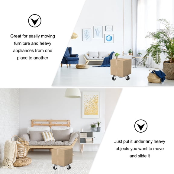 OFFIGAM 3Pcs Moving Furniture Dolly Steel Tri Dolly with Three Swivel Casters for Smooth Mobility