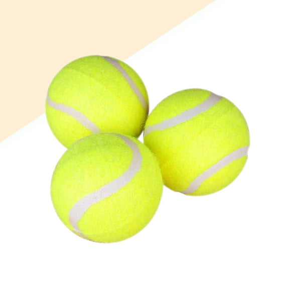 OFFIGAM 3Pcs Tennis Balls Light Yellow Natural Rubber Practice Balls for Tennis Ball Machine Use