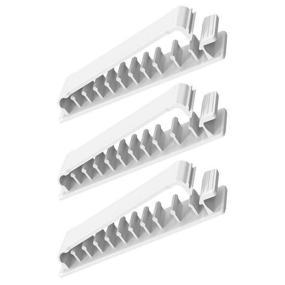 OFFIGAM 3-Pack White Square PC Cable Clips Wire Management Holder for Headphones and Cables 3.34x0.79x0.12in