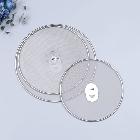 OFFIGAM Pan Cover Silver 3Pcs 9.8In Round Anti Oil Barrier
