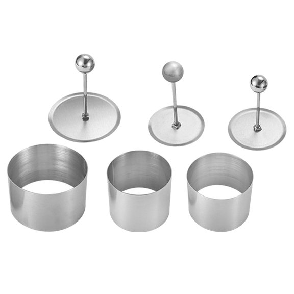 OFFIGAM 3Sets Stainless Steel Sushi Mold Round Shaped Onigiri Maker for Convenient Kitchen Use