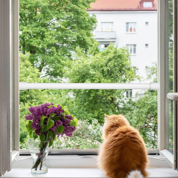 OFFIGAM 3pcs Adjustable Tension Curtain Rod Set No Drill Installation Easy Mount Modern Window Curtain Rods