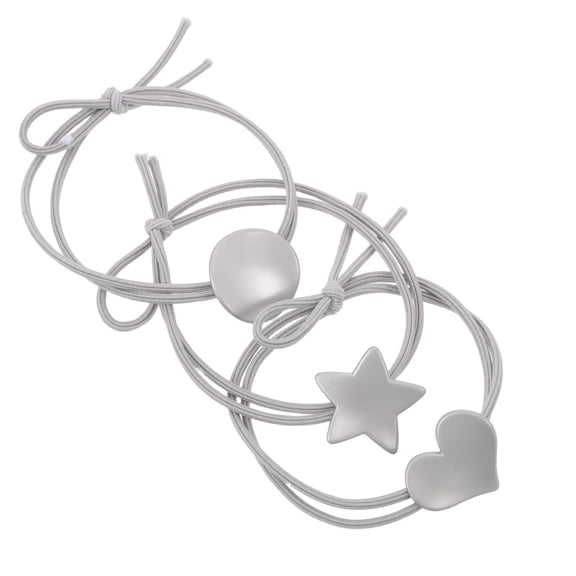 OFFIGAM 3pcs Bubble Hair Ties Light Grey with No Snag Elastics for Women and Girls for Office and Home Use