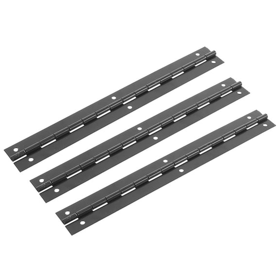 OFFIGAM 3-Pack Black Metal Continuous Door Hinges for Wood Doors, Cabinets, Projects, and Versatile Hardware Set