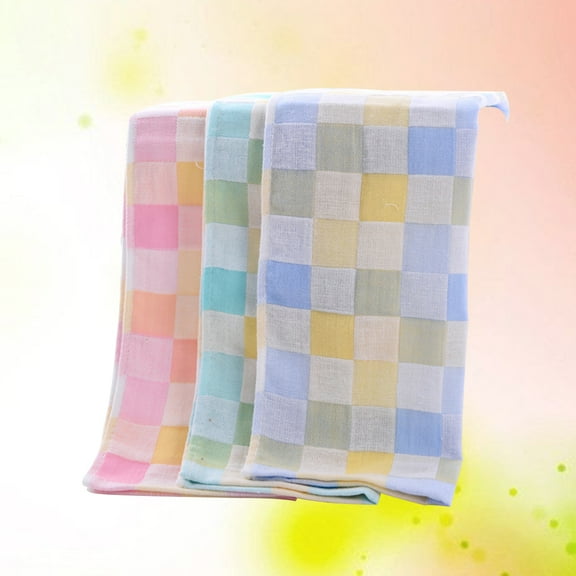 OFFIGAM 3pcs Cotton Baby Towels Light Absorbent Gauze Towels for Newborn Infant Bath and Care