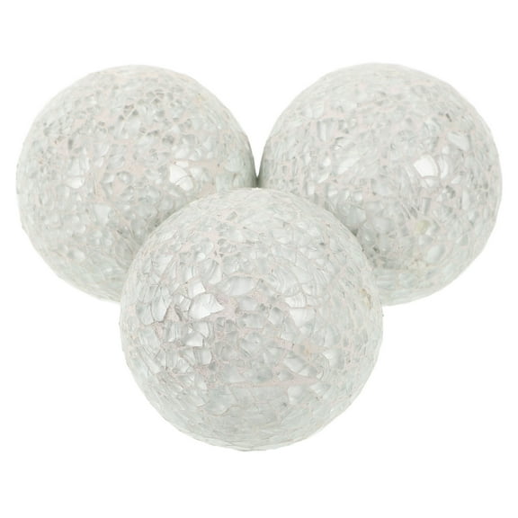 OFFIGAM 3pcs White Glass Sphere Indoor Decoration for Home, Office, Parties and Events