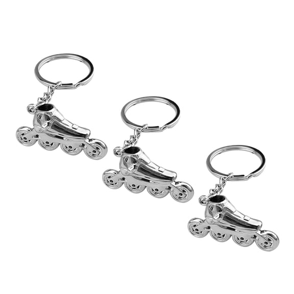 OFFIGAM 3pcs Roller Skate Keychain Set Zinc Alloy Sports Key Holder for Backpacks and Bags