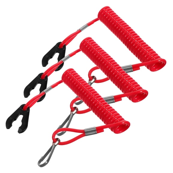 OFFIGAM Boat Safety Cord Red ABS 3 Pieces Marine Safety Accessory for Boating and Water Sports