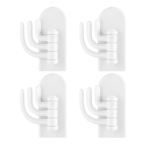 OFFIGAM 4-Pack Over Door Coat Rack White ABS Plastic Hooks for Hanging Clothes Towels Bathroom Bedroom