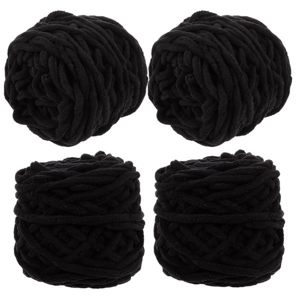 OFFIGAM Soft Black Chunky Acrylic Yarn for Knitting Crochet Crafts and Projects, Thick Thread for Sweaters Scarves Hats