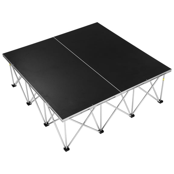 OFFIGAM 4'x4' Folding Portable Performance Stage Platform Modular Unit with 16” High 9-strut Centipede Riser