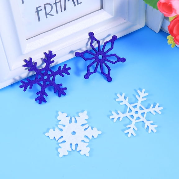 OFFIGAM 40Pcs Assorted Color Felt Xmas Snowflake Pendants with for Tree Decoration
