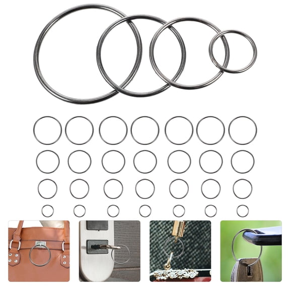 OFFIGAM 40Pcs Black Smooth Polished O- Buckles for Crafts, Camping Gear, Outdoor and Repair Use