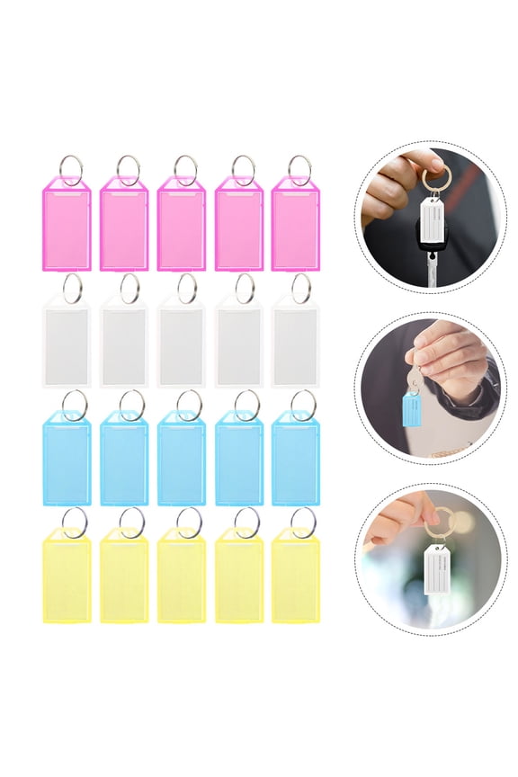 Colored Key Tags with Ink , 40 Pieces - , Easy-to-Find, Stylish Key Labels for Home and Office