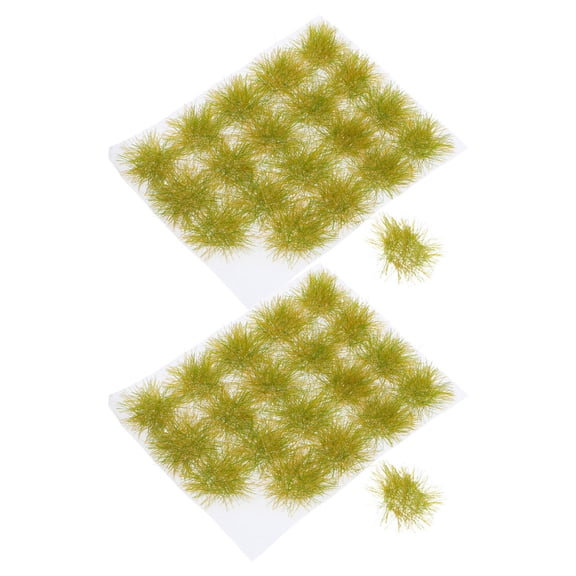 OFFIGAM 40pcs Miniature Artificial Grass Lifelike Green Plastic Craft Turf for Home Decor, Model Making, and Collectors