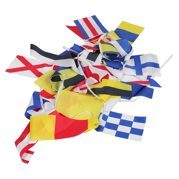 OFFIGAM 40pcs Nautical Signal Code Flags Set, Polyester Assorted Color, Marine Flag Party Decorations for Outdoor and Indoor Use