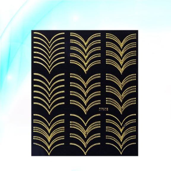 OFFIGAM 42Pcs Golden Metal Nail Sticker Set for Stylish Nail Decoration