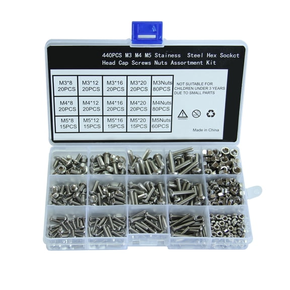 OFFIGAM 440-Piece 304 Stainless Steel Truss Screw Set with Finish for Hardware Applications