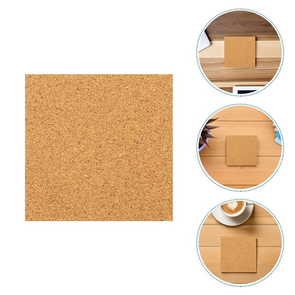 OFFIGAM 45pcs Self Adhesive Cork Sheet Brown Square Cork Coasters DIY Projects Home Decoration