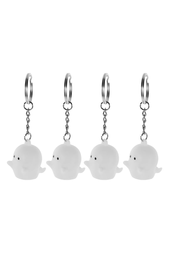 Glow in The Dark Keychain, Light Green Plastic, Cute Design, Night Light, 4 Pack, Portable and Durable